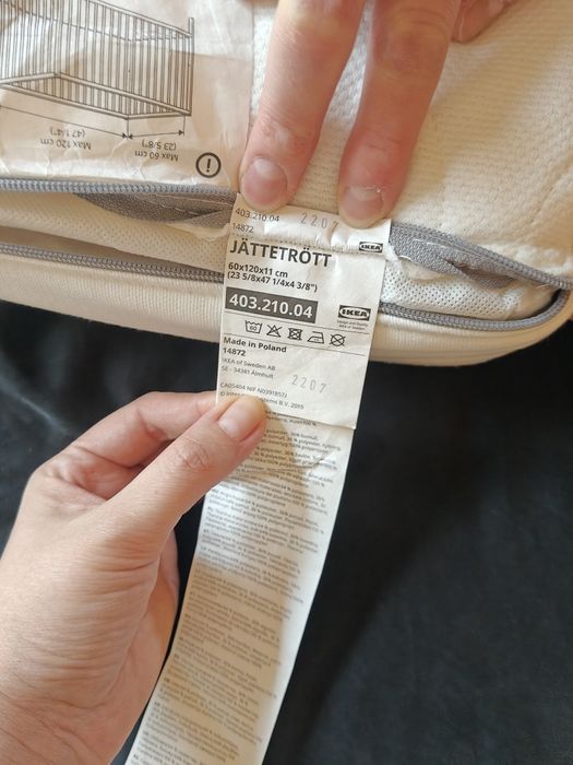 Materac do łóżeczka 120x60 IKEA Jattetrott stan idealny