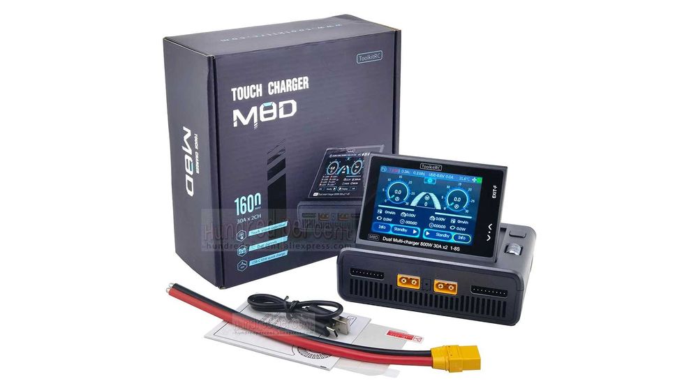 ToolkitRC M8D 1600W Розумний зарядний пристрій DC800W*2 1-8S FPV