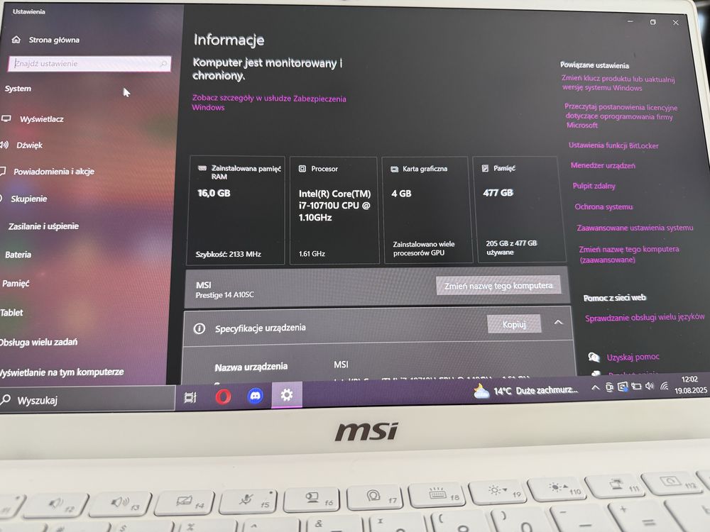 Laptop MSI Prestige 14