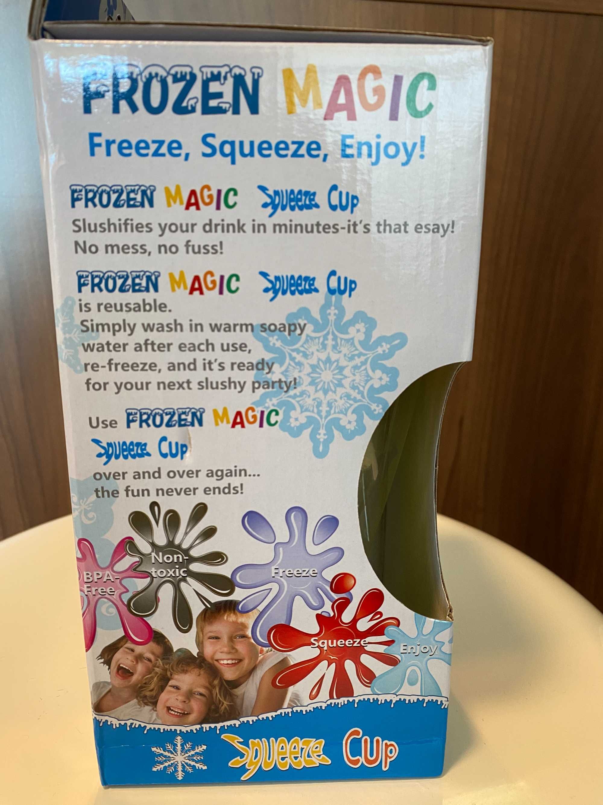 Kubek do lodów - Slushy Maker -  Frozen Magic Squeeze Cup - Żółty