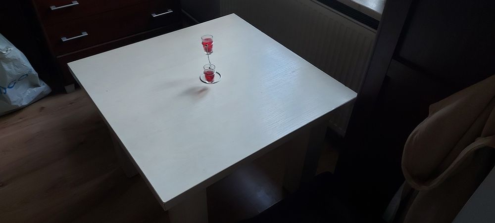 Stół kwadratowy 80 cm stolik jasny dąb
