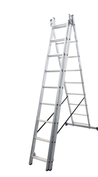 Алюмінієва розкладна драбина 3×9 сходинок (VIRASTAR, Україна)