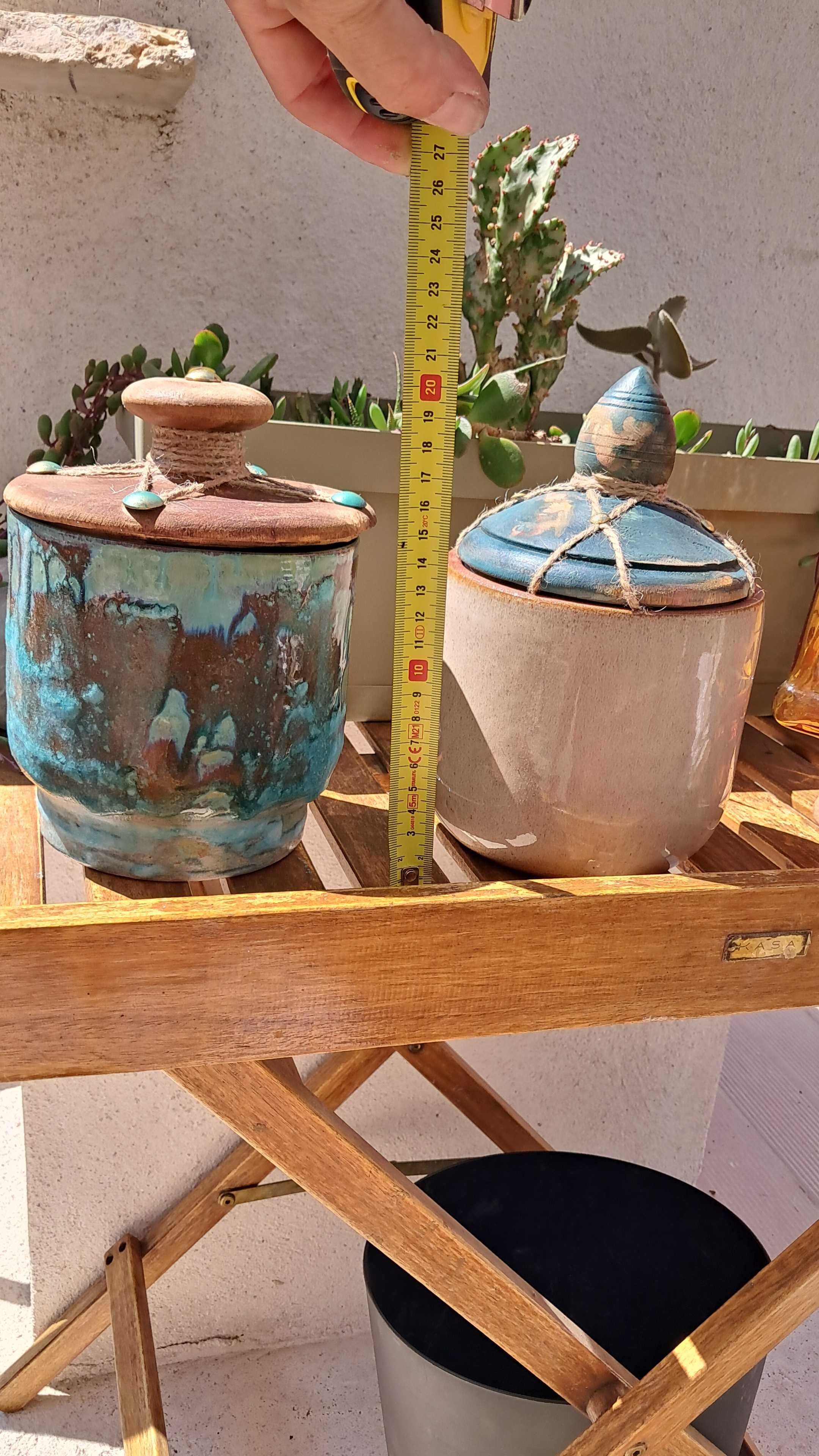 Pote estilo marroquino com tampa em madeira