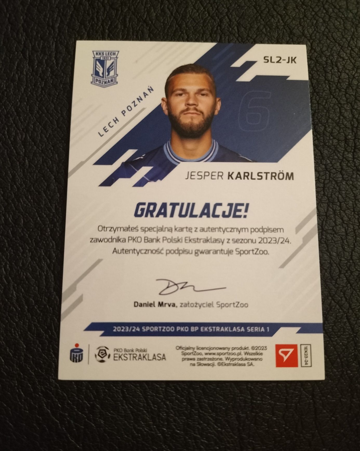 Signature Ekstraklasa Sportzoo Lech Poznan Jesper Karlstrom