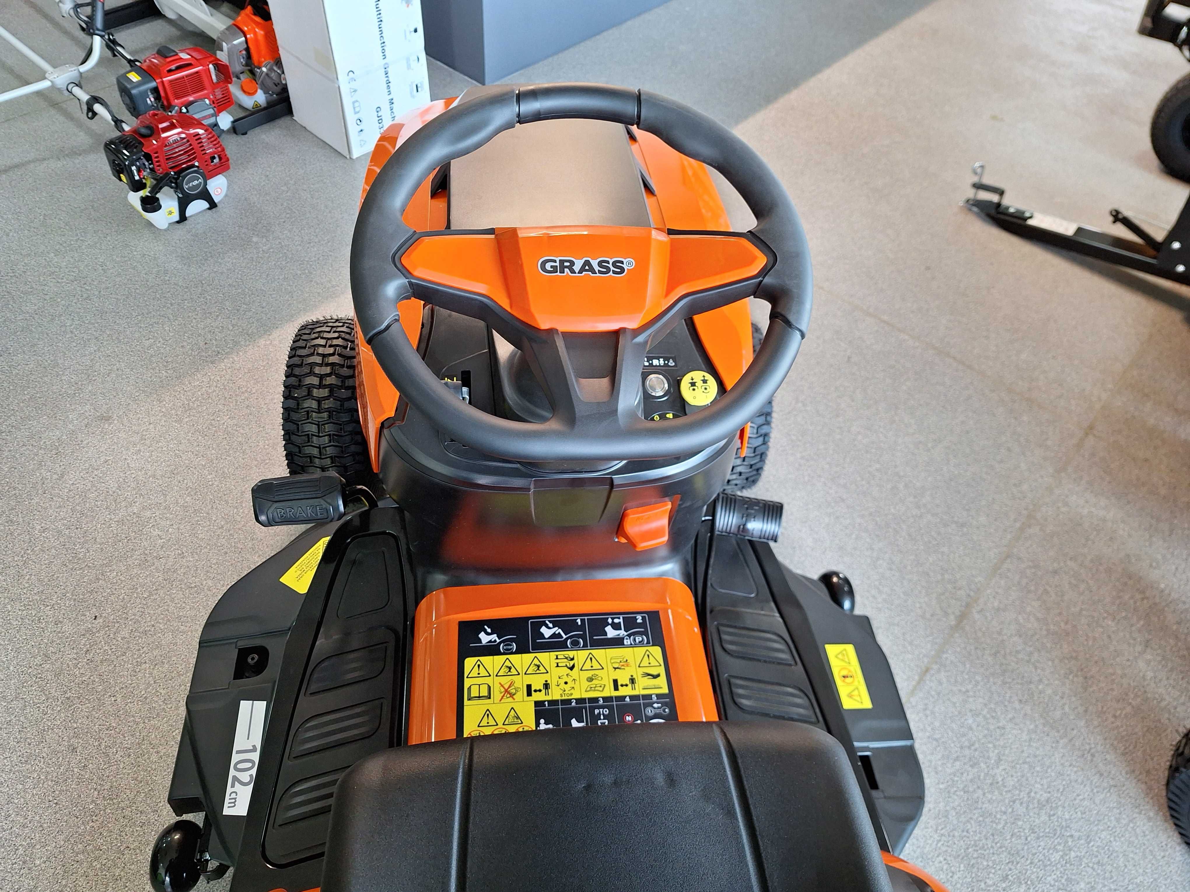 NOWY MOCNY Traktorek Kosiarka GRASS GR102H Kosz 245l Hydrostat 452cc