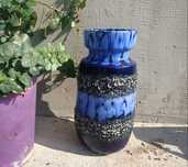 Zabytkowy wazon Scheurich fat lava blue