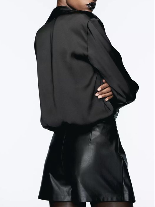 Кожана коротка спідниця шорти Zara XS, S, М спідниця Зара,