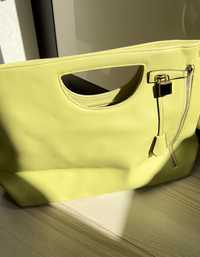 Новая стильная салатовая сумка с секретным карманом на молнии с ключем