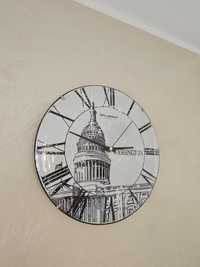 Zegar ścienny na ścianę okrągły Washington rzymskie cyfry biało czarny