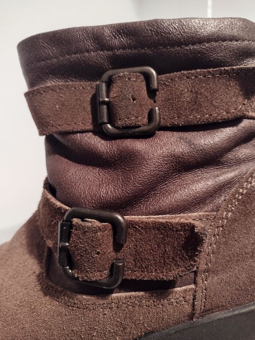 Skórzane brązowe botki