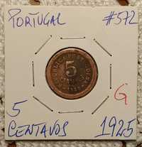 Portugal - moeda de 5 centavos de 1925
