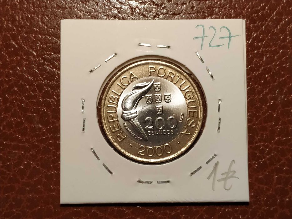 727 Moeda de 200 escudos de 2000 Jogos Olimpicos Sidney (bimetálica)