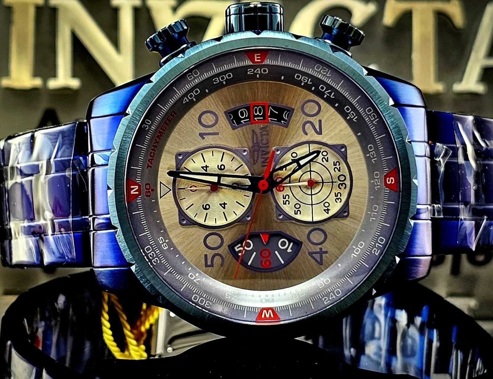 Годинник чоловічий Invicta Aviator Men's Watch - 48mm, Blue