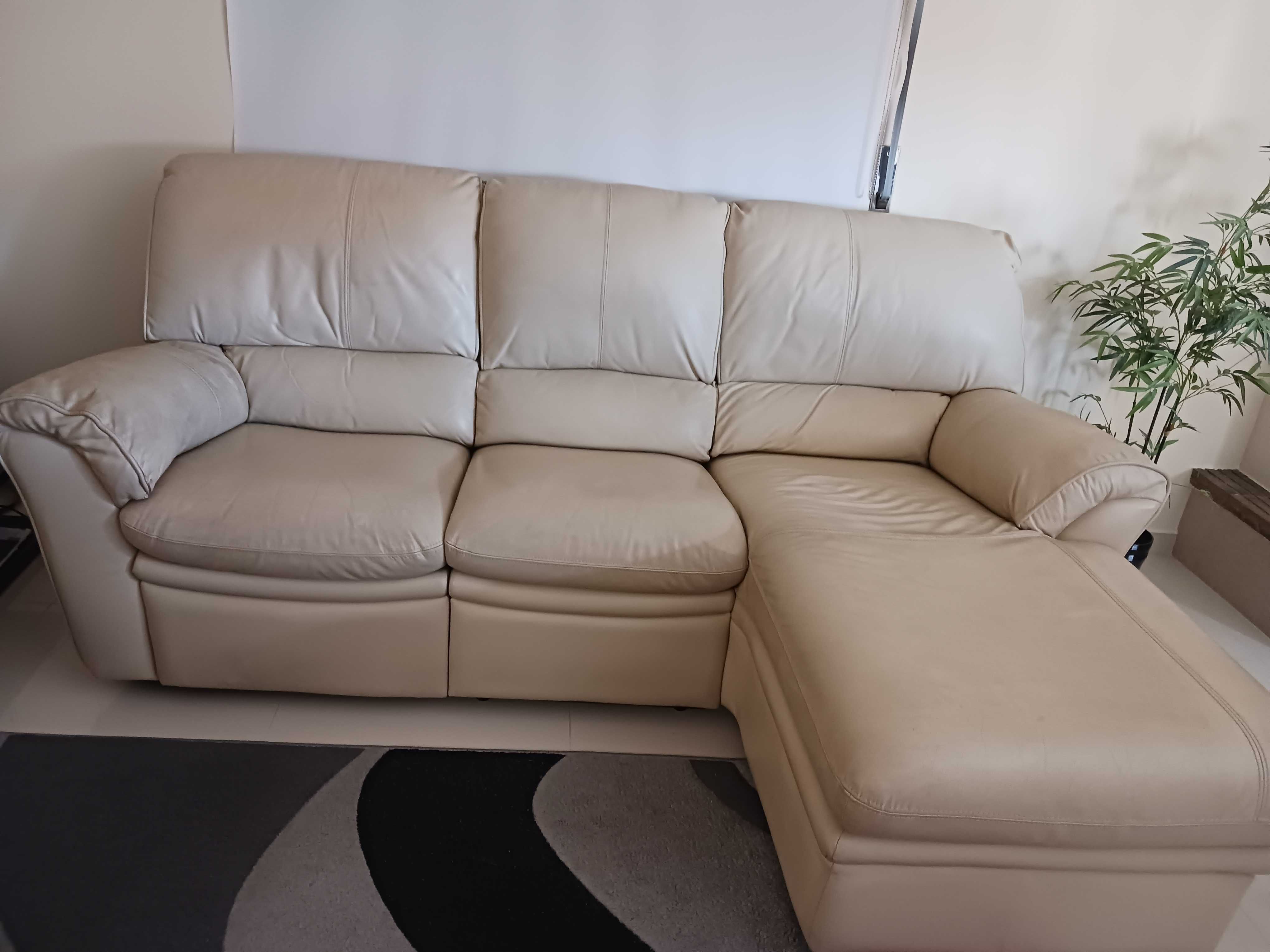 Vendo Sofás Chateau d’Ax | Pele| Chaise Long 3 lugares +Sofá 2 lugares