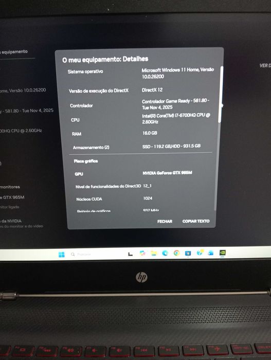Portátil Gamer HP Omen