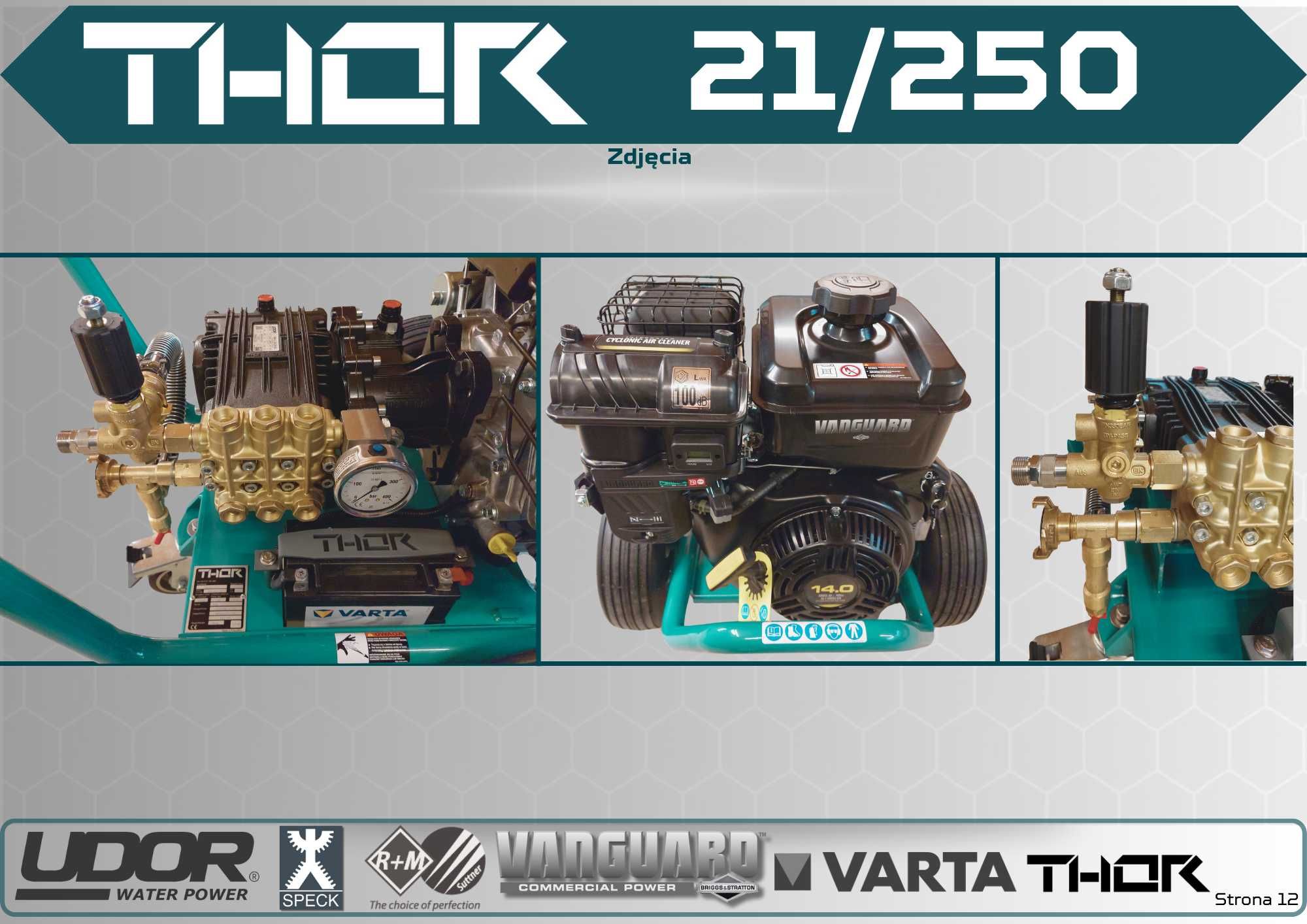 Myjka ciśnieniowa THOR 21/250 – 21L/min 250 bar *Vanguard 14KM*UDOR*