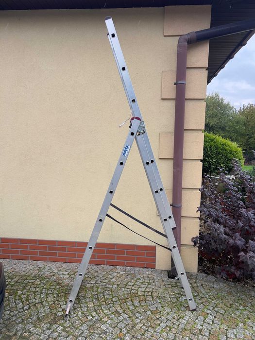 drabina aluminiowa 3x7 stopni używana składana 3 segmentowa