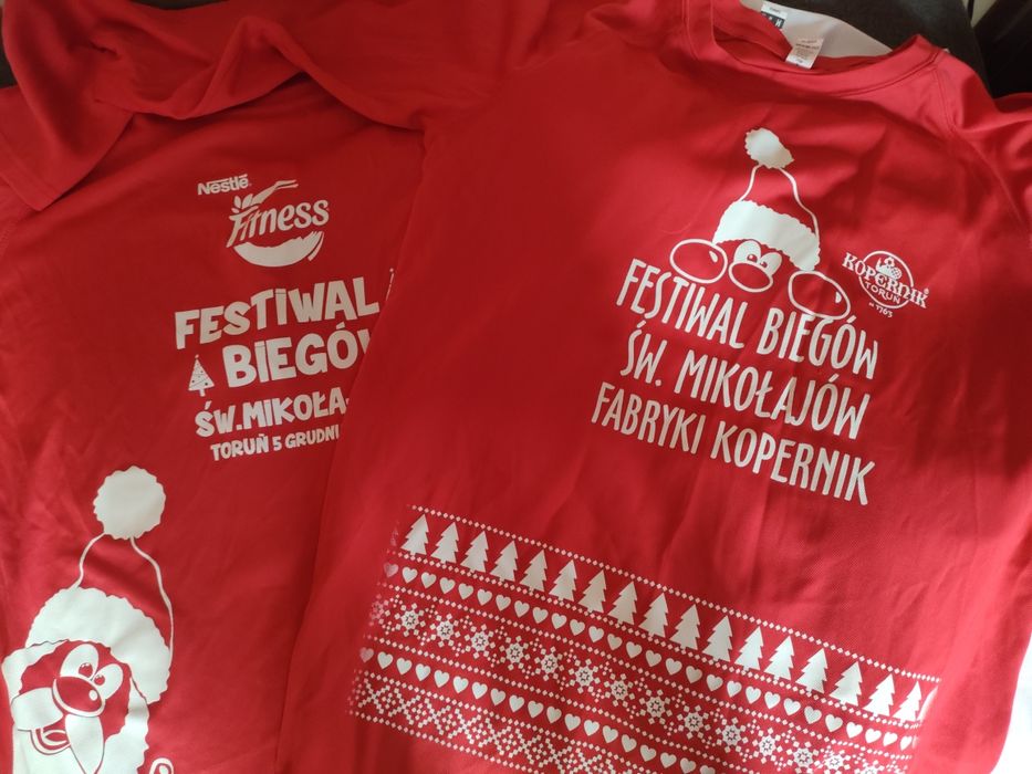 Biegowe bluzki mikołajowe z długim rękawem - 2 szt.