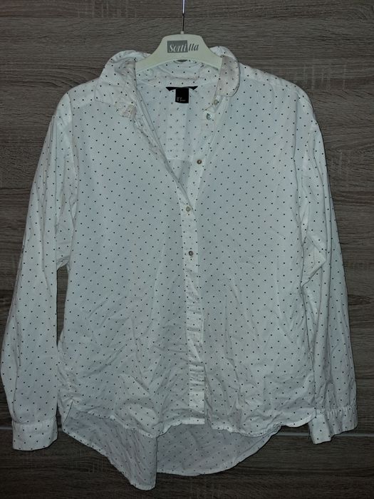 Biala koszula damska w Czarne serduszka H&M (ma wady)