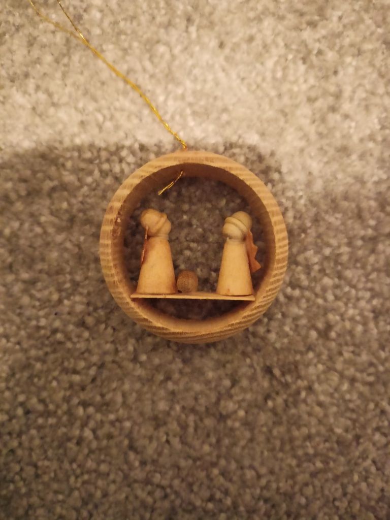 Szopka mini bożonarodzeniowa mała malutka żłobek drewniana z drewna