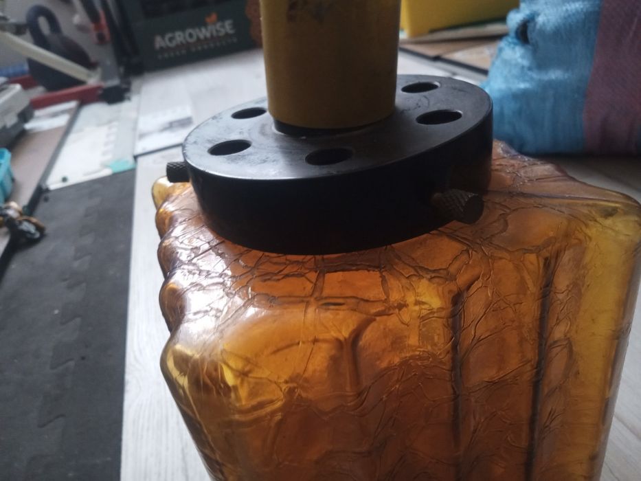 Lampa wisząca bursztyn prl