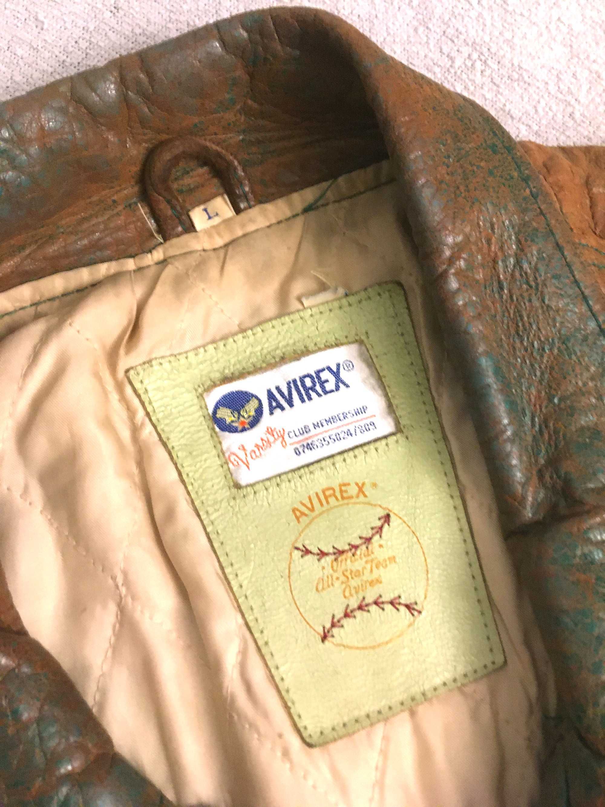 Kurtka bejsbolówka skórzana AVIREX Varsity Jacket, rozmiar L (XL)