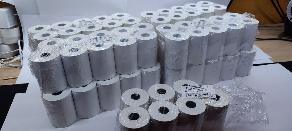 Rolka 57x25 do kasy fiskalnej "PRIMUS" 87 sztuk