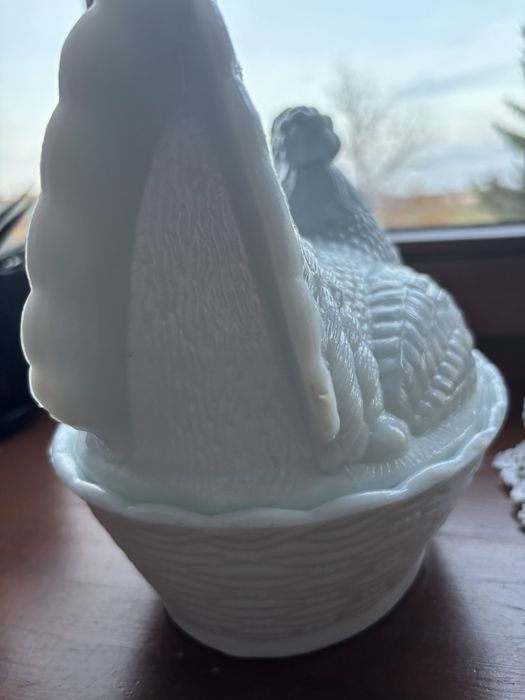 Szklana kura ząbkowice prl stare szkło