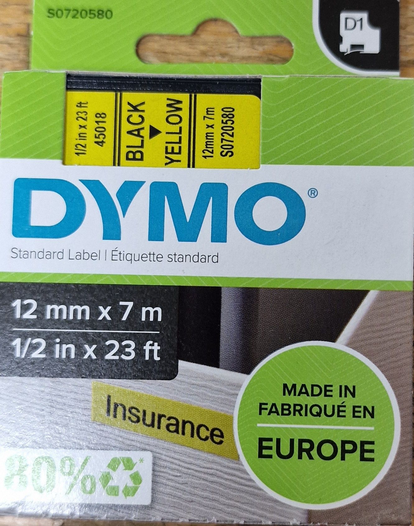 26 Fita Dymo D1/ 12mm×7m ler descrição / 1 etiquetas multiuso dymo