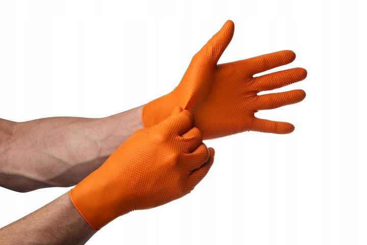 Rękawice Nitrylowe Mercator Gogrip Orange L 50 Szt