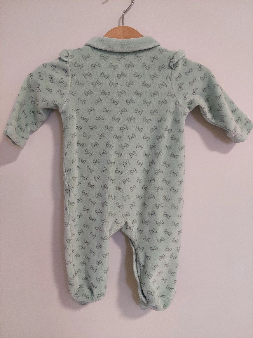 Babygrow em Veludo, Mangas compridas, Tam. 1-3 meses