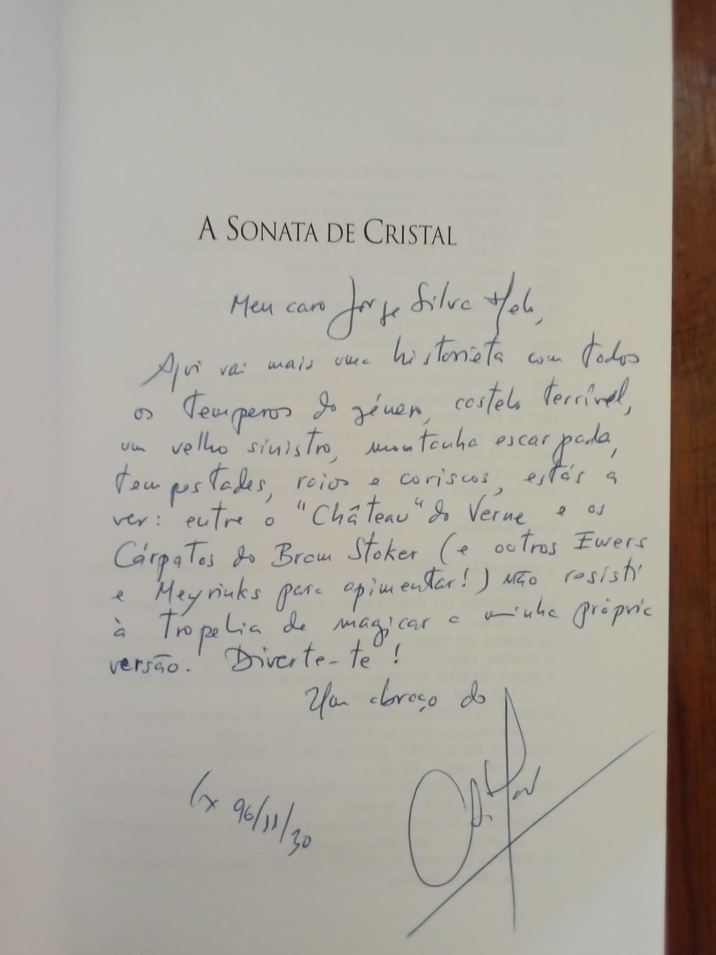 António de Macedo - A sonata de cristal [1.ª ed., autografado]