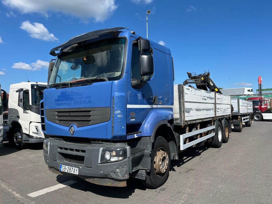 Renault Premium LANDER 6x4 + HIAB XS166 DUO  + przyczepa z obrotnicą GNIOTPOL