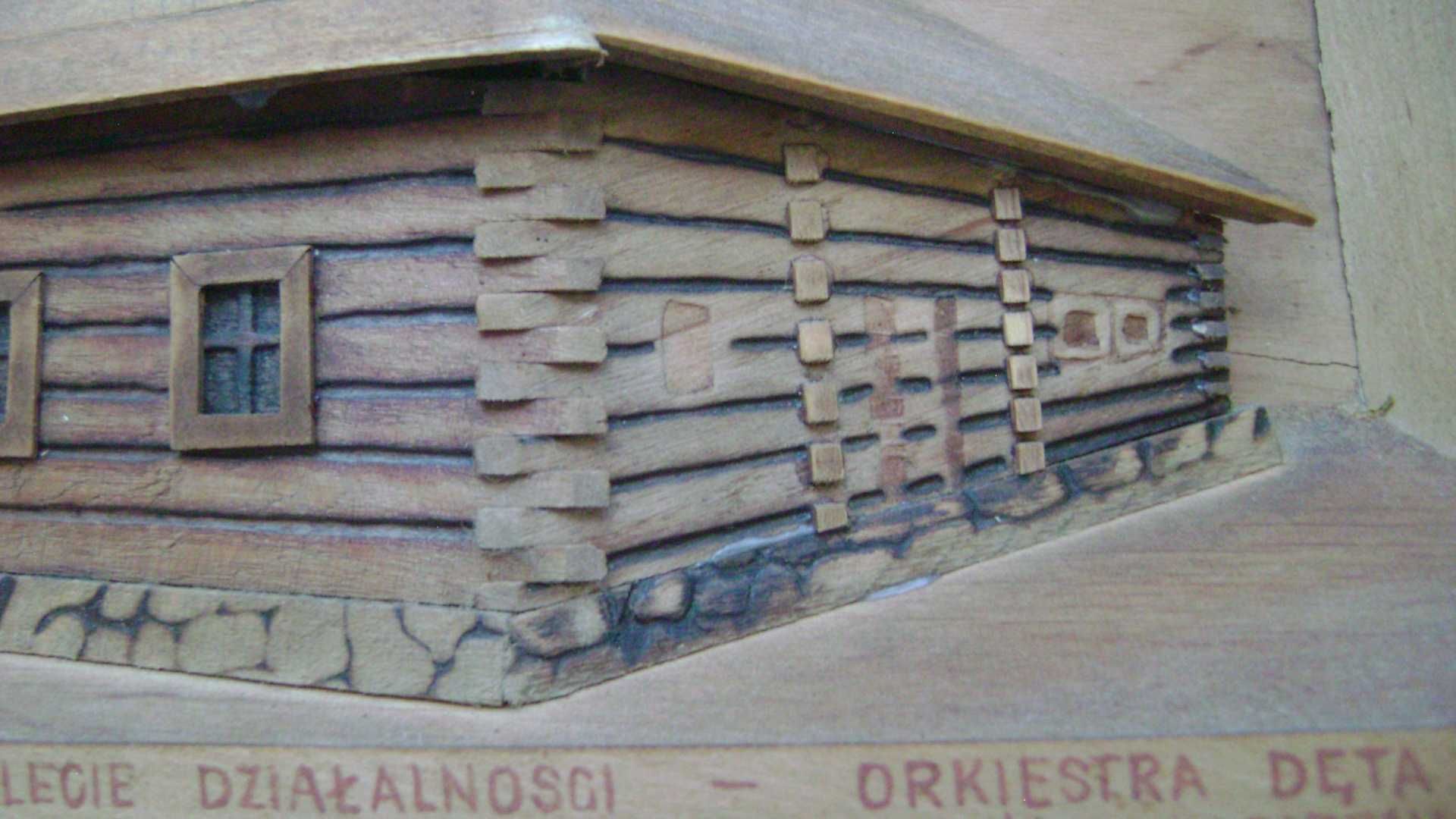 Starocie z PRL - Żywiec = Obraz drewniany z lat 1950-60tych 37 cmx19cm