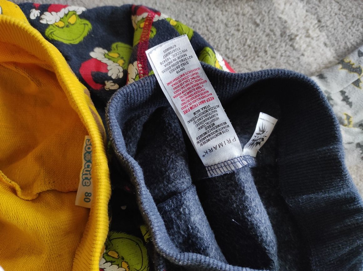 Zestaw paka spodnie chłopiec 68 74 80 Primark grinch 86 święta
