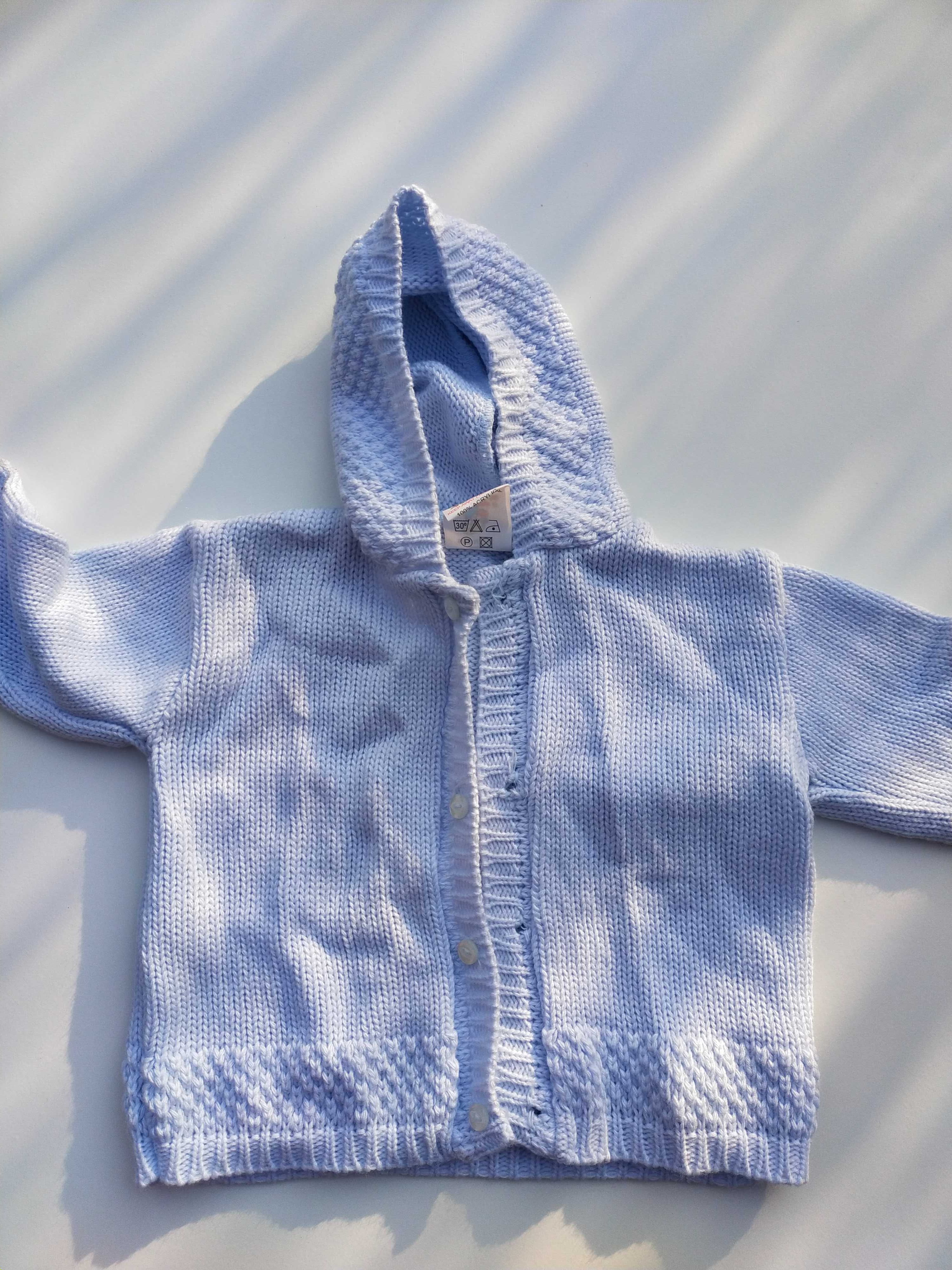 Sweterek niemowlęcy z kapturem 9-12 miesięcy