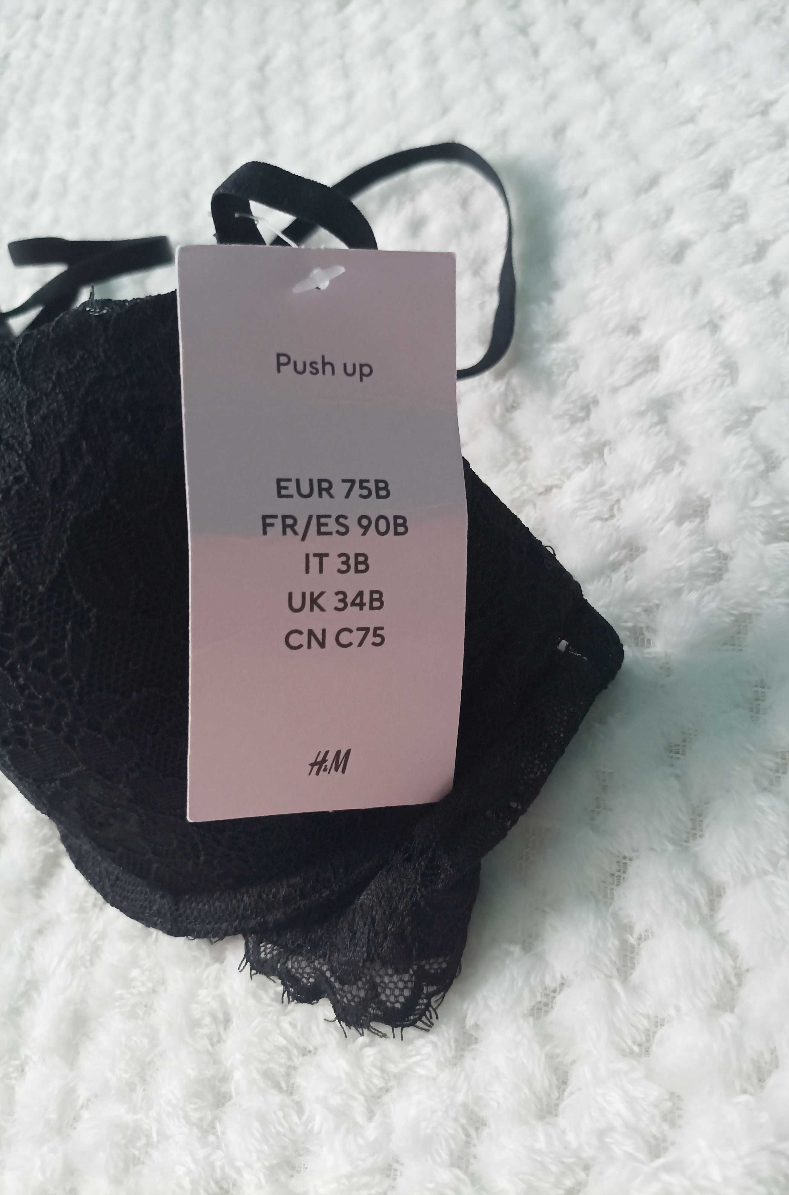 H&M biustonosz push up z koronką