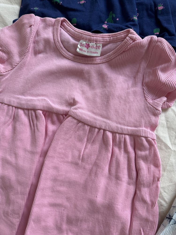 4 sukienki z krótkim rękawem h&m 80