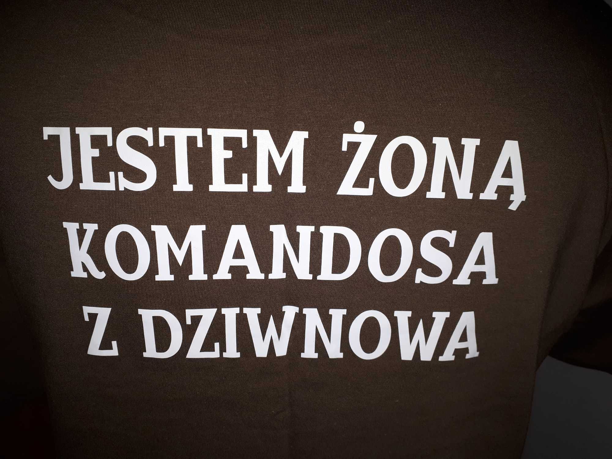 T-shirt khaki 1 Batalion Szturmowy Dziwnów Jestem Żoną Komandosa