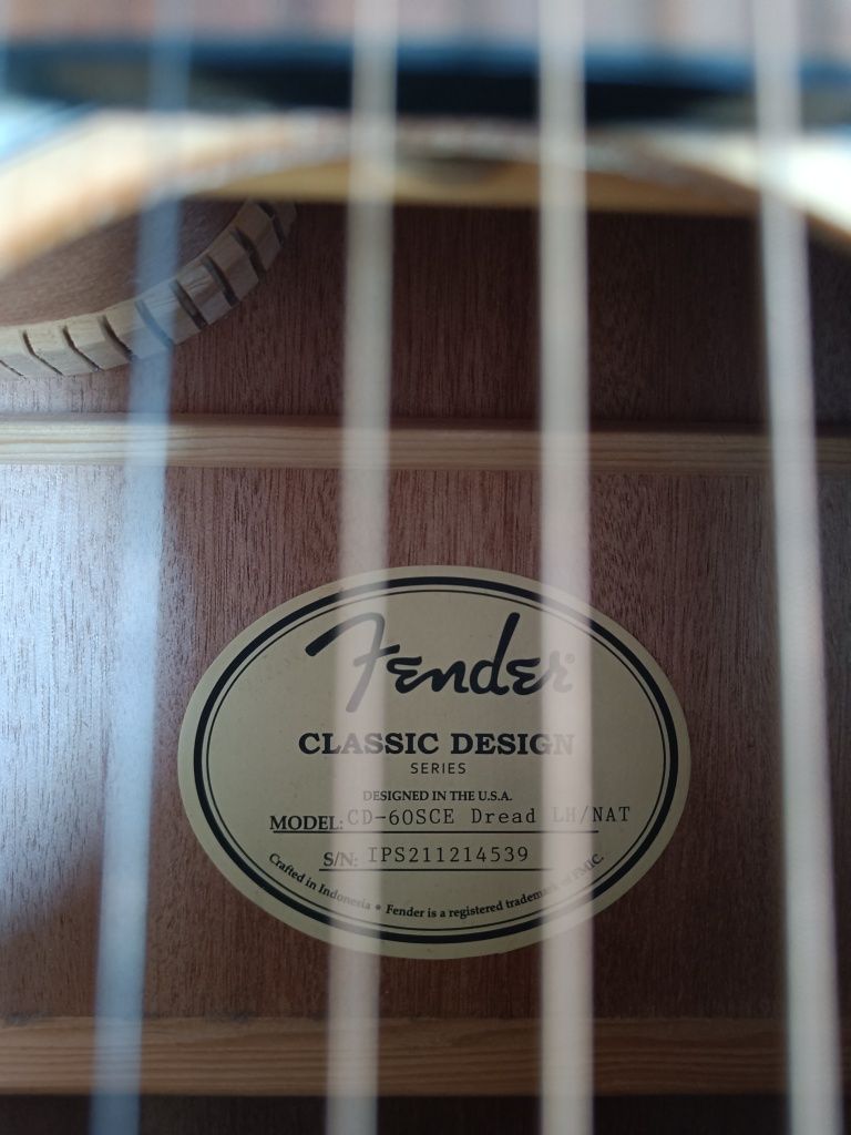 Gitara leworęczna elektro-akustyczna Fender