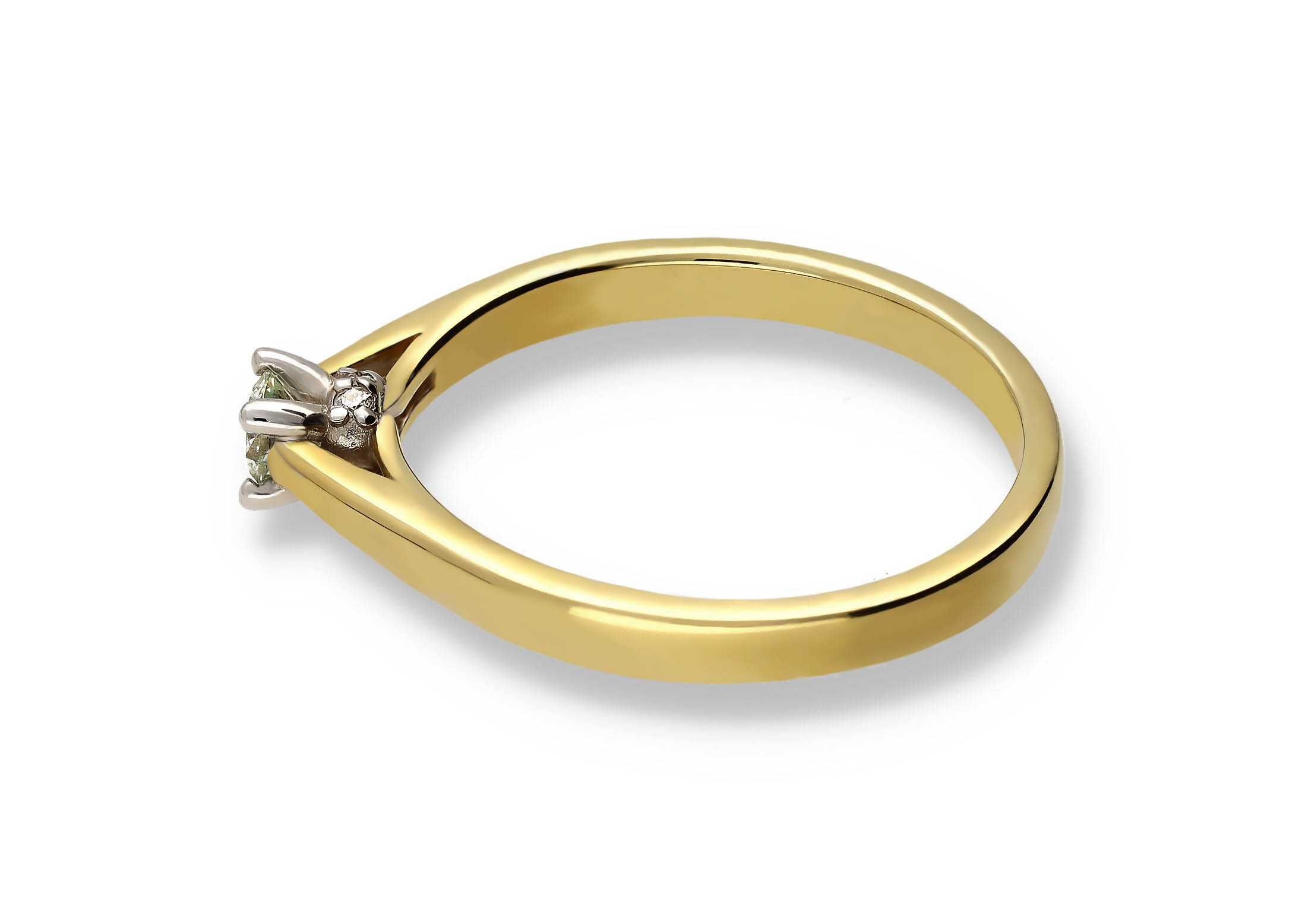 Złoty Pierścionek 585 14k brylanty 0.17ct RS0405