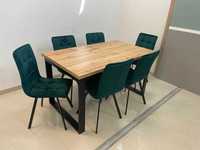 (169) Stół Iris rozkładany + 6 krzeseł, nowe, loft 2099 zł