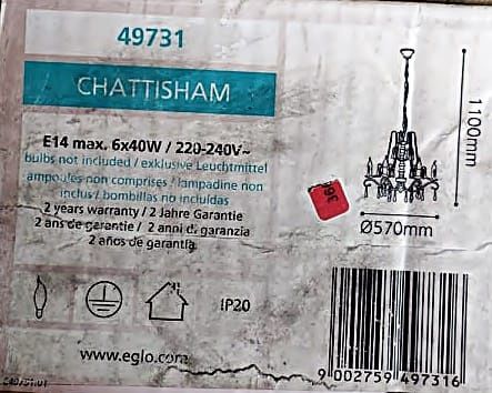 Klasyczny żyrandol Eglo Chattisham klasyczny brąz