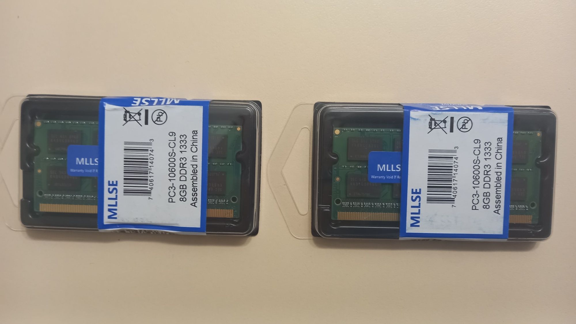 2 планки оперативної пам'яті DDR 3 1333MHz для ноутбука