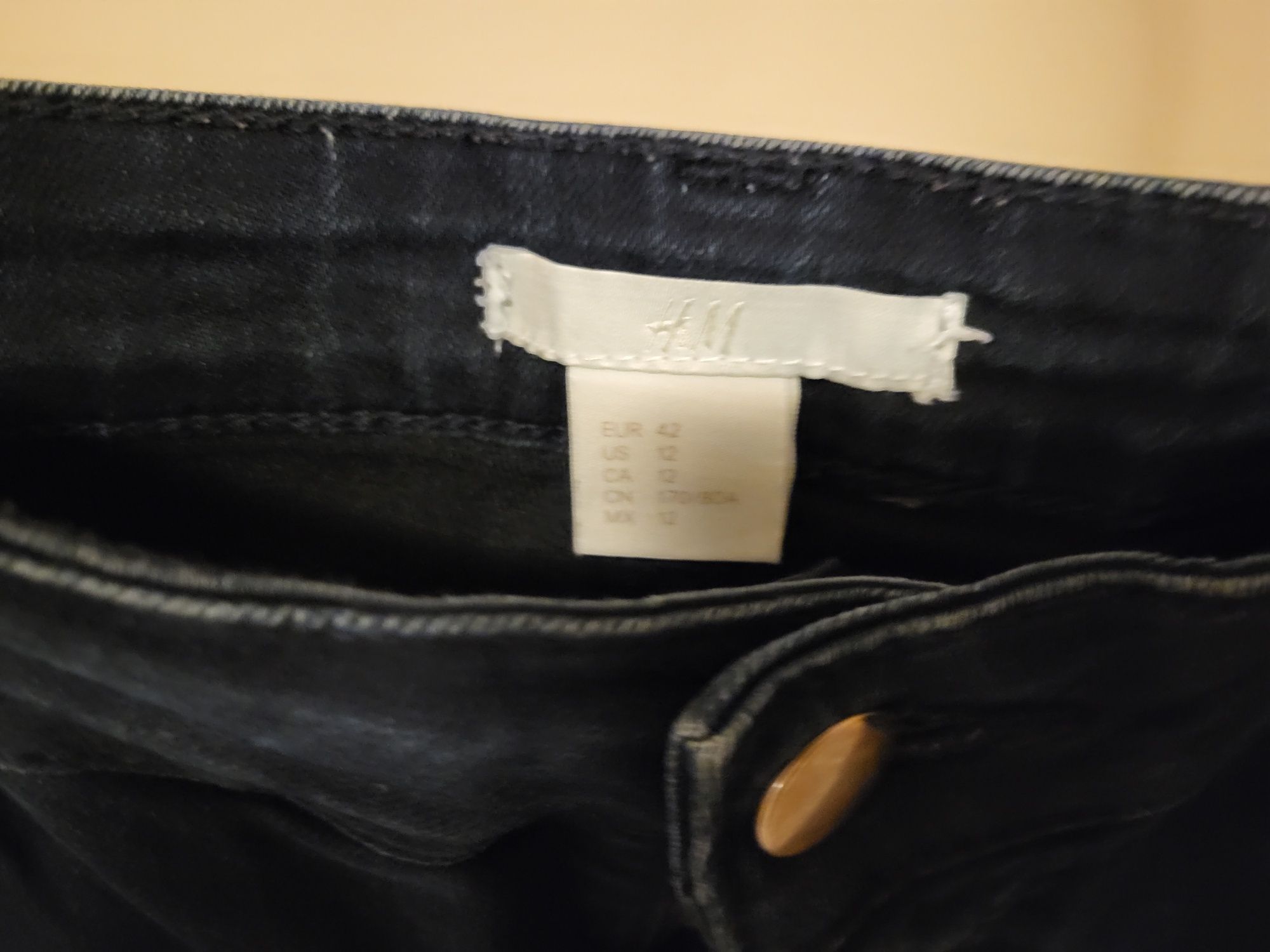 Spodnie Jeansy H&M stretch 42 czarne