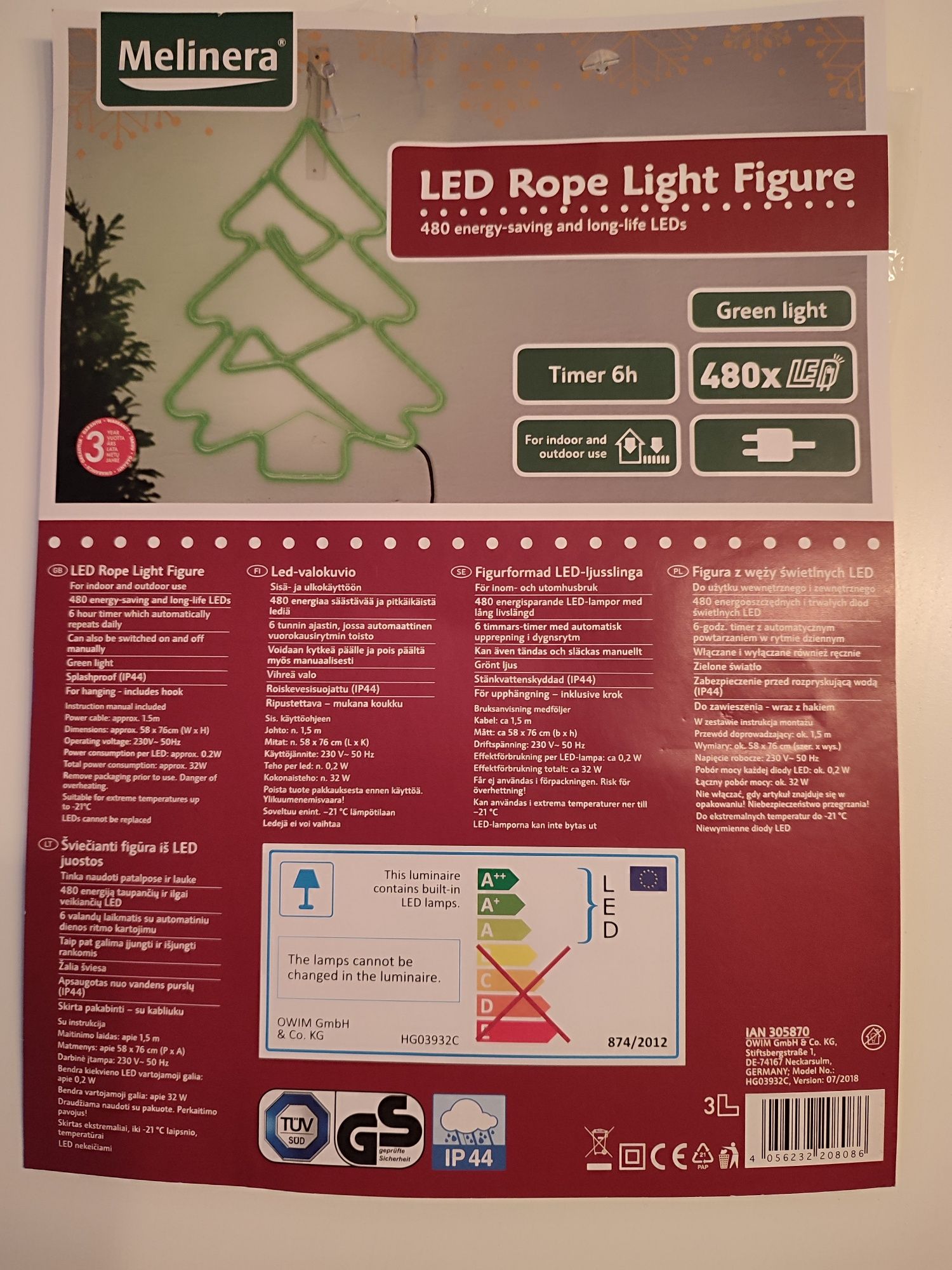 Choinka LED neon świąteczna