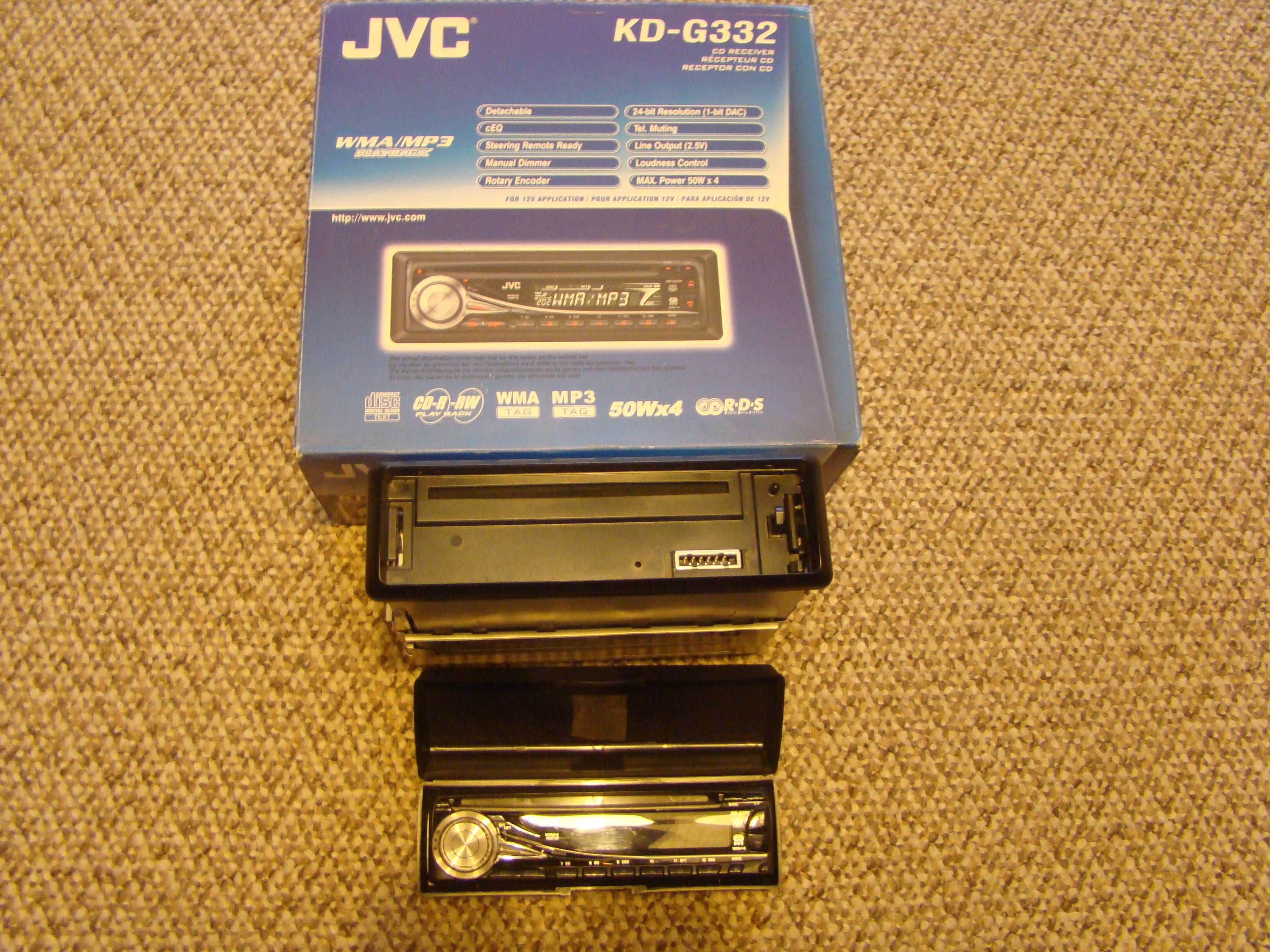 Samochodowy radio odtwarzacz z CD cenionej firmy JVC KD-G332