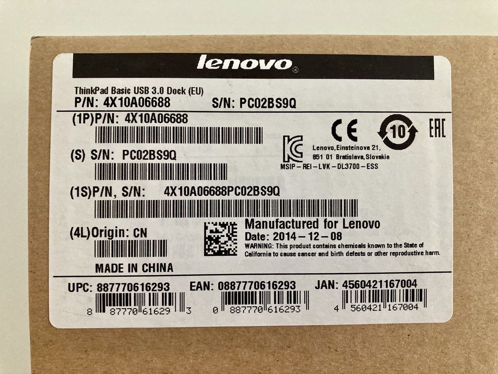 Stacja dokująca Lenovo ThinkPad Basic USB 3.0 Dock EU