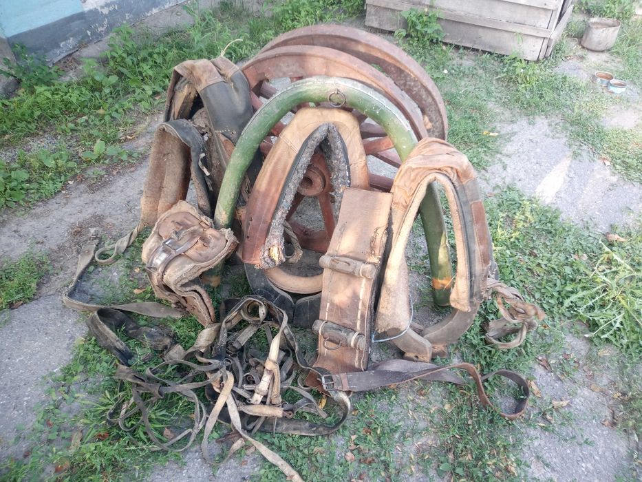 продам упряж,хомути,дуги,сіделка, колеса