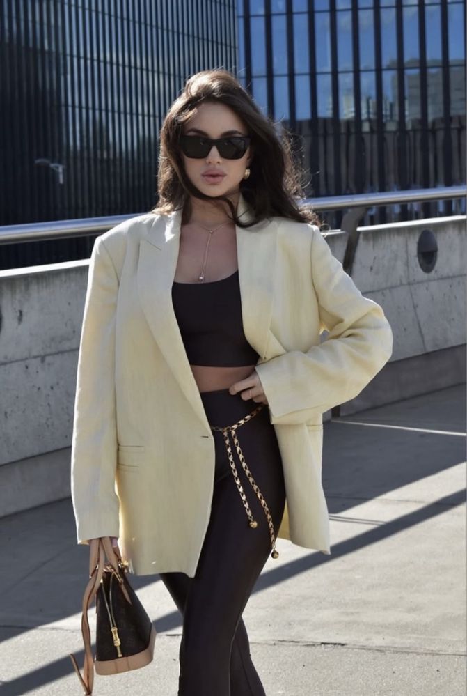 Піджак Zara кольору масла льон новий з бірками